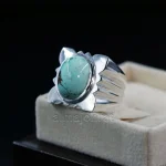 Natural Turquoise Ring - Nishaburi Feroza Pure Silver Ring