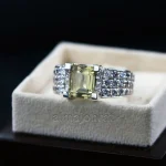 ⁦Natural Citrine Stone -  Lemon Quartz Silver Ring⁩ - الصورة ⁦5⁩