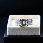⁦Natural Citrine Stone -  Lemon Quartz Silver Ring⁩ - الصورة ⁦4⁩