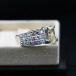 ⁦Natural Citrine Stone -  Lemon Quartz Silver Ring⁩ - الصورة ⁦3⁩