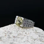 ⁦Natural Citrine Stone -  Lemon Quartz Silver Ring⁩ - الصورة ⁦2⁩