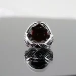 Yemeni Aqeeq - Natural Red Yemen Agate Ring - Pure Silver - Image 4