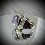 Turkish Ring Silver 925 - Shajri Aqeeq Natural Agate - Image 4