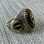 Turkish Ring Silver 925 - Black Aqeeq Natural Agate - Image 2