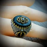 Turkish Ring Silver 925 - Black Aqeeq Natural Agate - Image 4