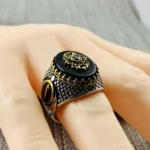 Turkish Ring Silver 925 - Black Aqeeq Natural Agate - Image 5