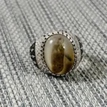 Turkish Ring Silver 925 - Shajri Aqeeq Natural Agate - Image 3
