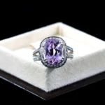 Natural Kunzite Ring Women - 925 Silver Ring