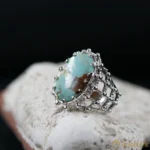 Natural Turquoise Ring - Shajri Feroza Nishaburi Pure Silver Ring - Firoza - Image 5
