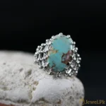 Natural Turquoise Ring - Shajri Feroza Nishaburi Pure Silver Ring - Firoza - Image 3