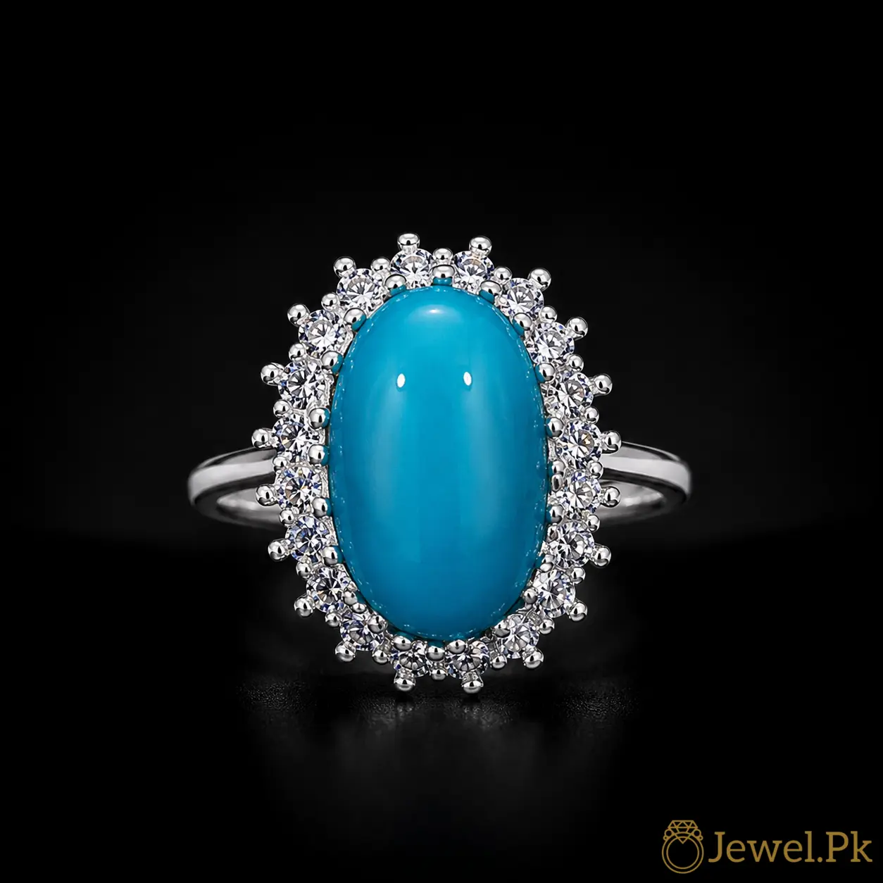Natural Turquoise Stone Ring Silver 925 (1) Natural Turquoise Ring Women - Clean Feroza Pure Silver Ring - Image 1