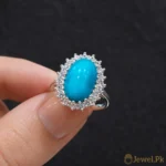 Natural Turquoise Ring Women - Clean Feroza Pure Silver Ring - Image 5