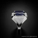 Natural Blue Sapphire Ring - Silver Ring - Image 4