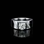 Moissanite Ring in 925 Sterling Silver – Classic Luxury Band - Image 2