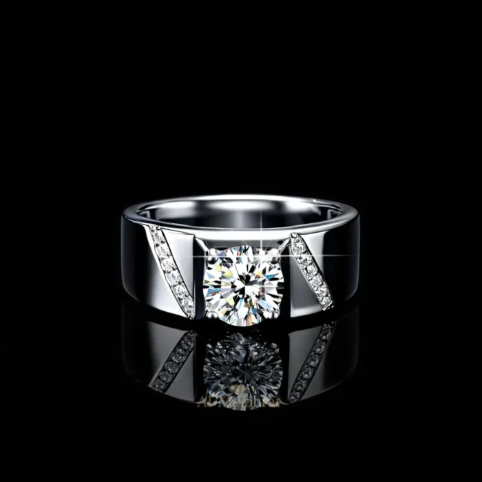 Moissanite Ring in 925 Sterling Silver – Classic Luxury Band - Image 2