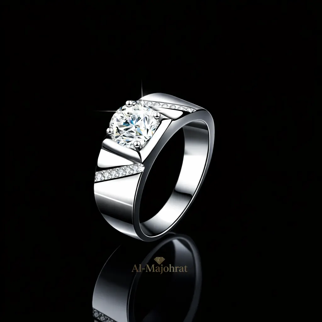 Moissanite Ring For Men - Women (2)_watermarked Moissanite Ring in 925 Sterling Silver – Classic Luxury Band - Image 1