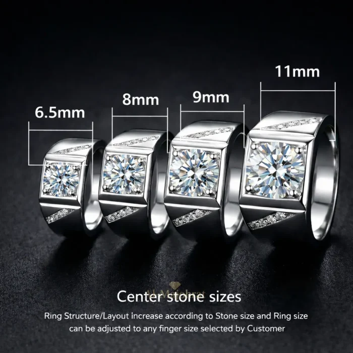 Moissanite Ring in 925 Sterling Silver – Classic Luxury Band - Image 3