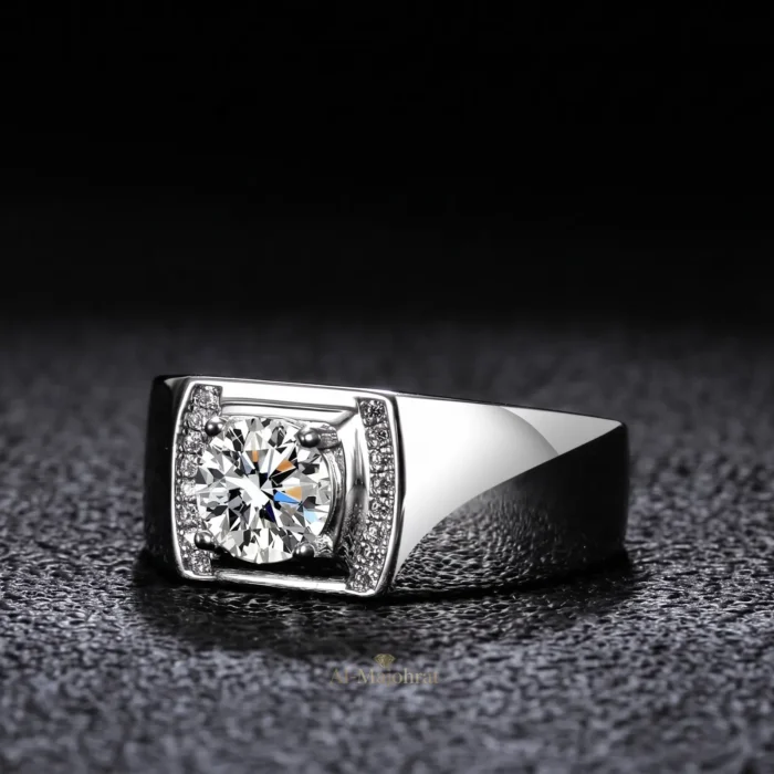 Moissanite Ring Men in 925 Silver – Luxury Band - Image 3