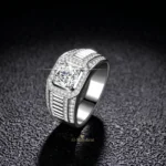 Moissanite Ring Men in 925 Silver – Luxury Band - Image 2