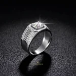 Moissanite Ring Men in 925 Silver – Luxury Band - Image 4