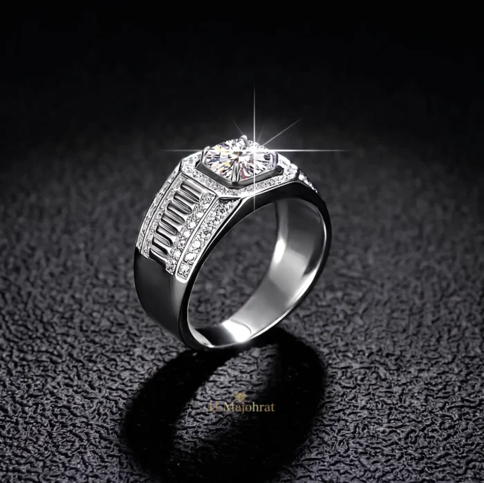 Moissanite Ring Men in 925 Silver – Luxury Band - Image 4