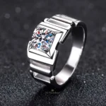 Moissanite Ring in 925 Silver – Luxury Band