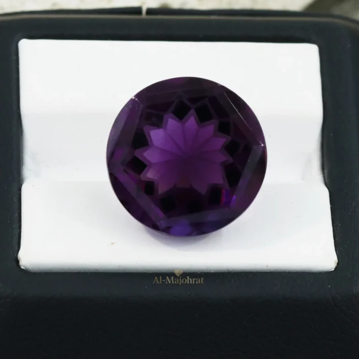 Natural Amethyst Dark Purple - Flower Cut Gemstone - Image 3