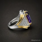 Amethyst Natural Gemstone Pure Silver Ring - Image 3