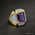 Amethyst Natural Gemstone Pure Silver Ring