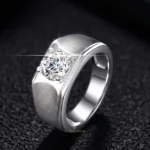Moissanite Ring Men in 925 Silver – Luxury Band