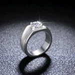 Moissanite Ring Men in 925 Silver – Luxury Band - Image 2