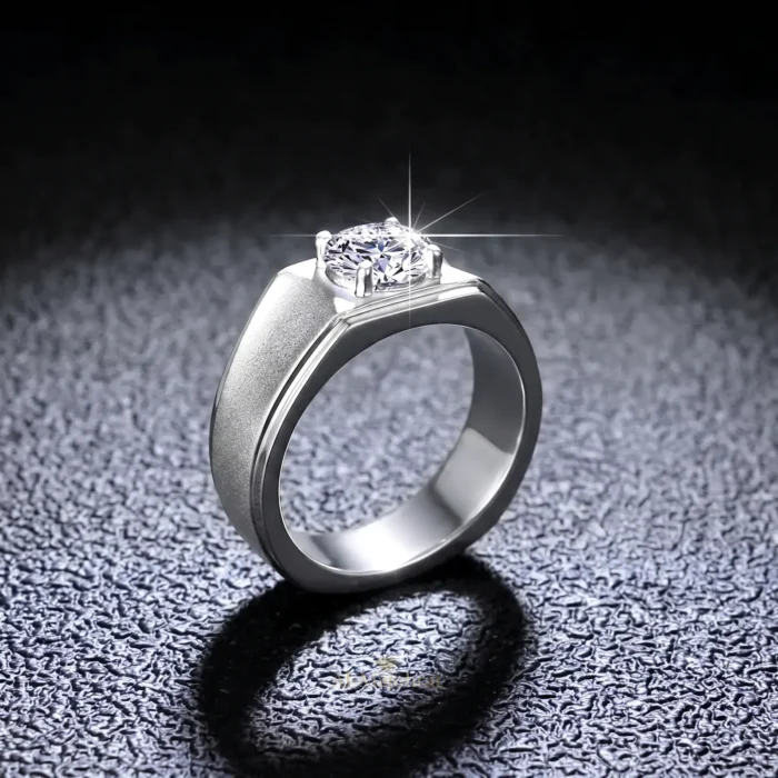Moissanite Ring Men in 925 Silver – Luxury Band - Image 2