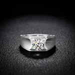 Moissanite Ring Men in 925 Silver – Luxury Band - Image 3