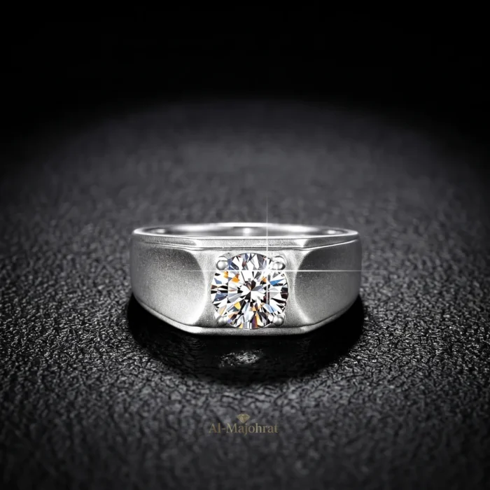 Moissanite Ring Men in 925 Silver – Luxury Band - Image 3